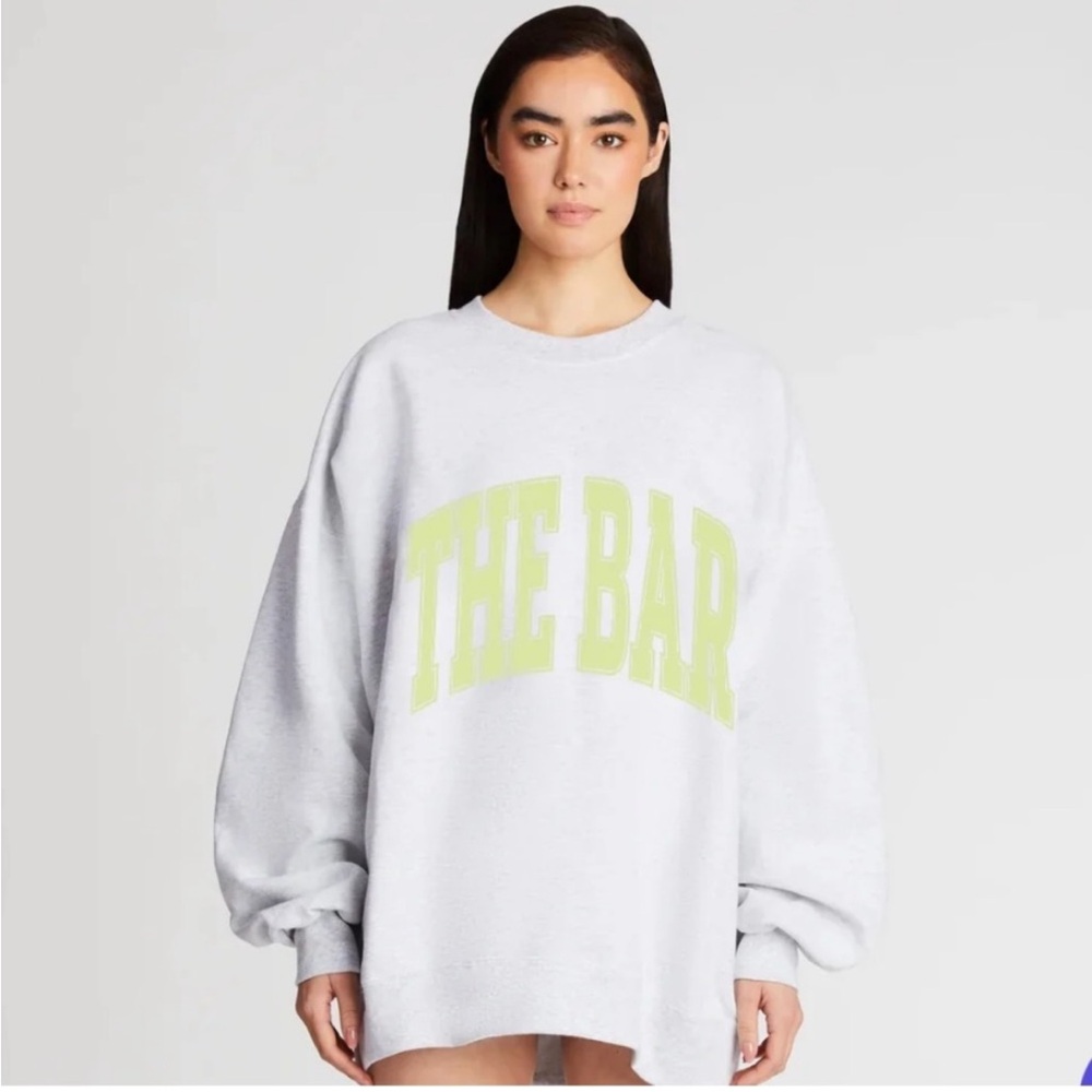 The Bar light heather and lime sweatshirt